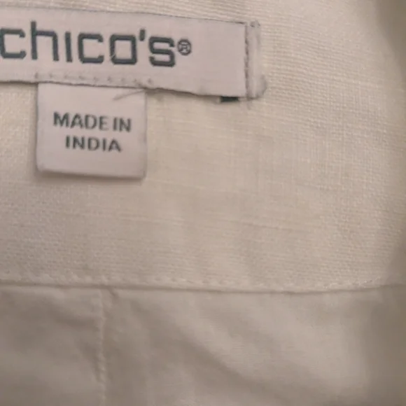 Chico's Elegant White Jacket with Floral Accents - Picture 10 of 11